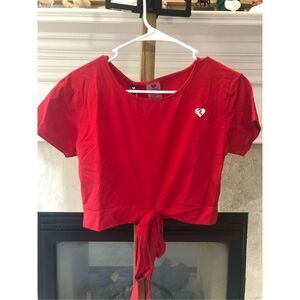 🌼5for$25🌼 Women’s Best Women’s Red Short Sleeve Activewear Crop Top Size XL